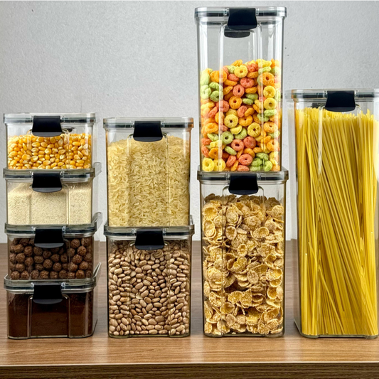 Kit com 5 Potes Herméticos para Mantimentos – Tampa de Vedação a Vácuo | Linha OrganizaChef