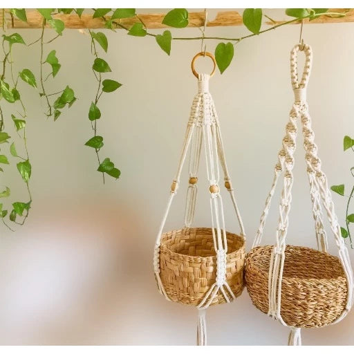 Suporte de Plantas em Macramê para Pendurar Vasos – Feito à Mão | Linha Pendurarte