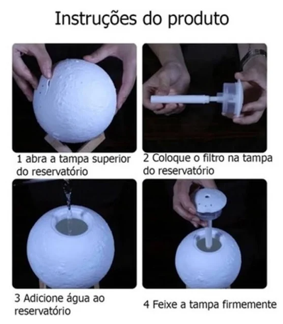 Umidificador e Aromatizador I Luminária em Lua