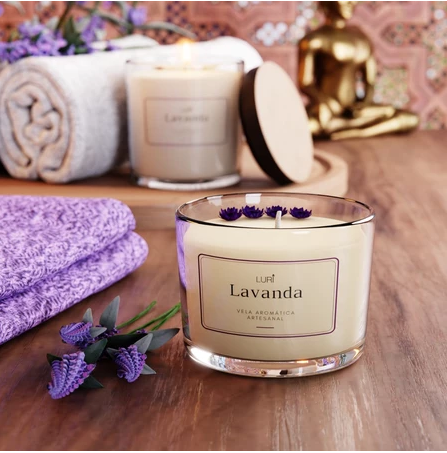 Vela Aromática Perfumada - Lavanda Luz Serena 
