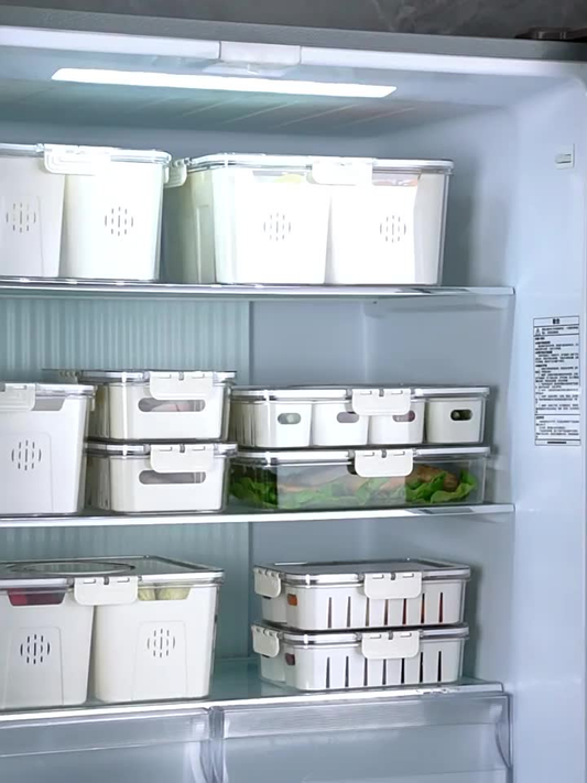 Organizador De Geladeira Caixa Multiuso Para Temperos e Especiarias Divisórias Removíveis com Tampa transparente