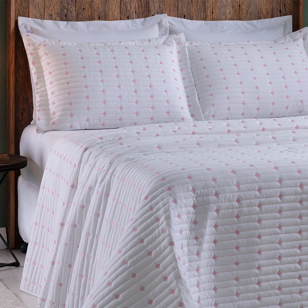 Cobre Leito 3 Peças para Cama Casal Queen King com Porta Travesseiros e Toque Macio l Linha Aura Lux