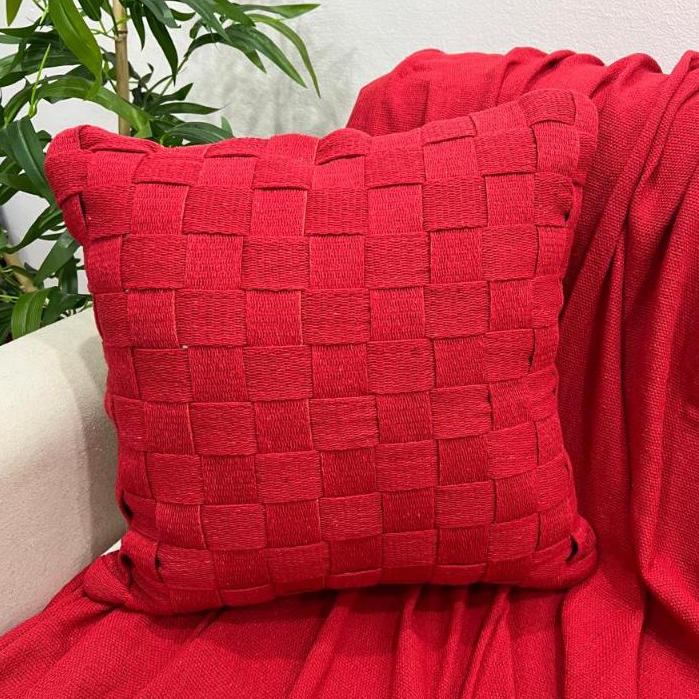 Kit Capas Almofadas e Manta Trancê Boho Tiras Trancelim