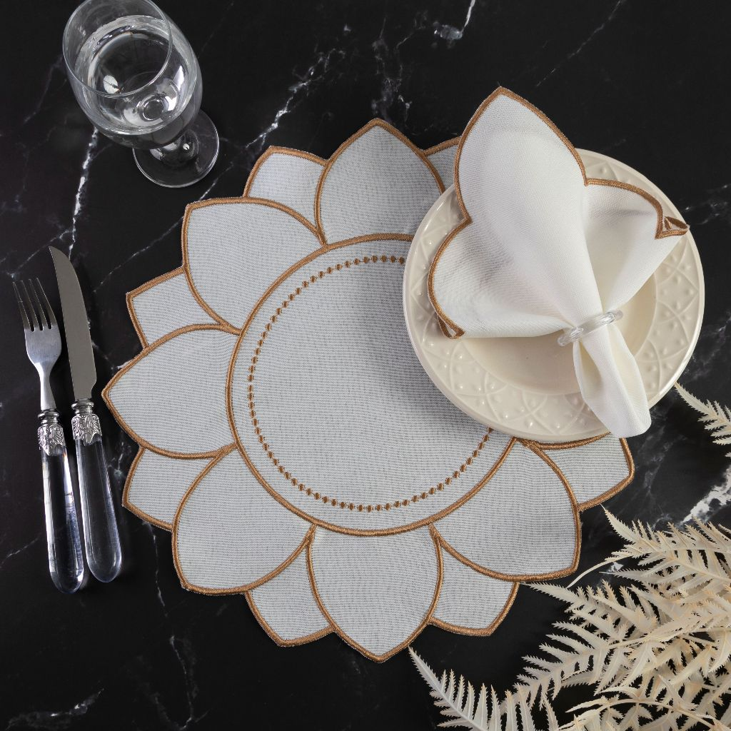 "Kit Americano 4 Peças: Sousplats e Guardanapos - Eleve a Elegância e Sofisticação da Sua Mesa de 2 Lugares!