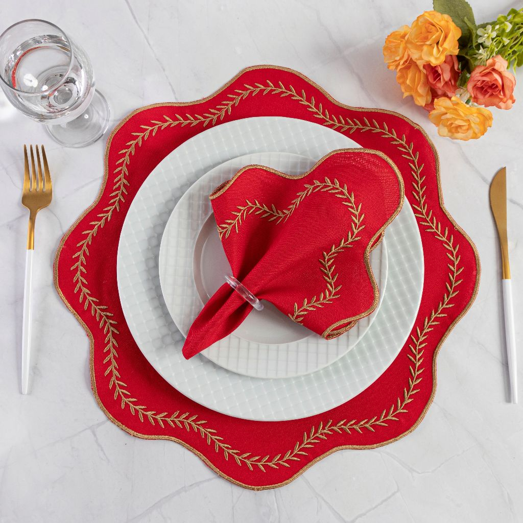 "Kit Americano 4 Peças: Sousplats e Guardanapos - Eleve a Elegância e Sofisticação da Sua Mesa de 2 Lugares!
