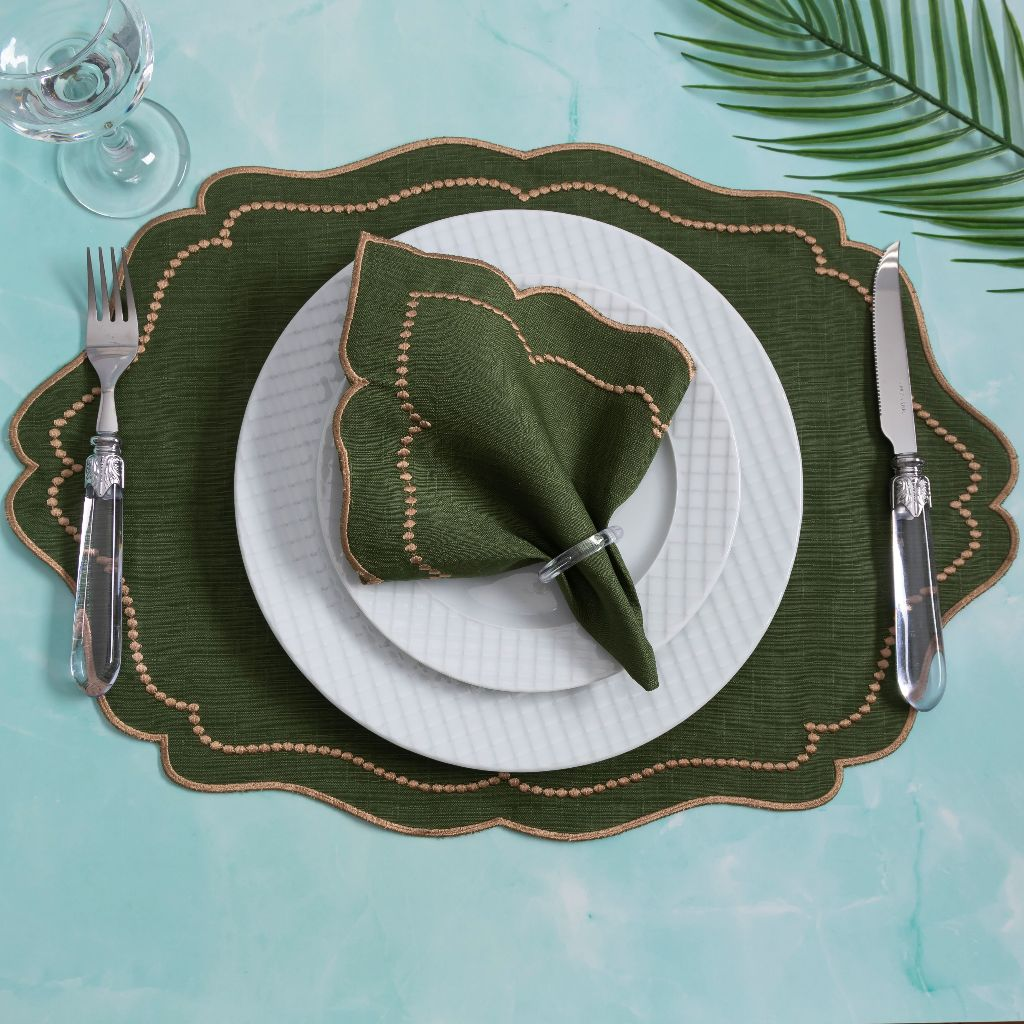 "Kit Americano 4 Peças: Sousplats e Guardanapos - Eleve a Elegância e Sofisticação da Sua Mesa de 2 Lugares!