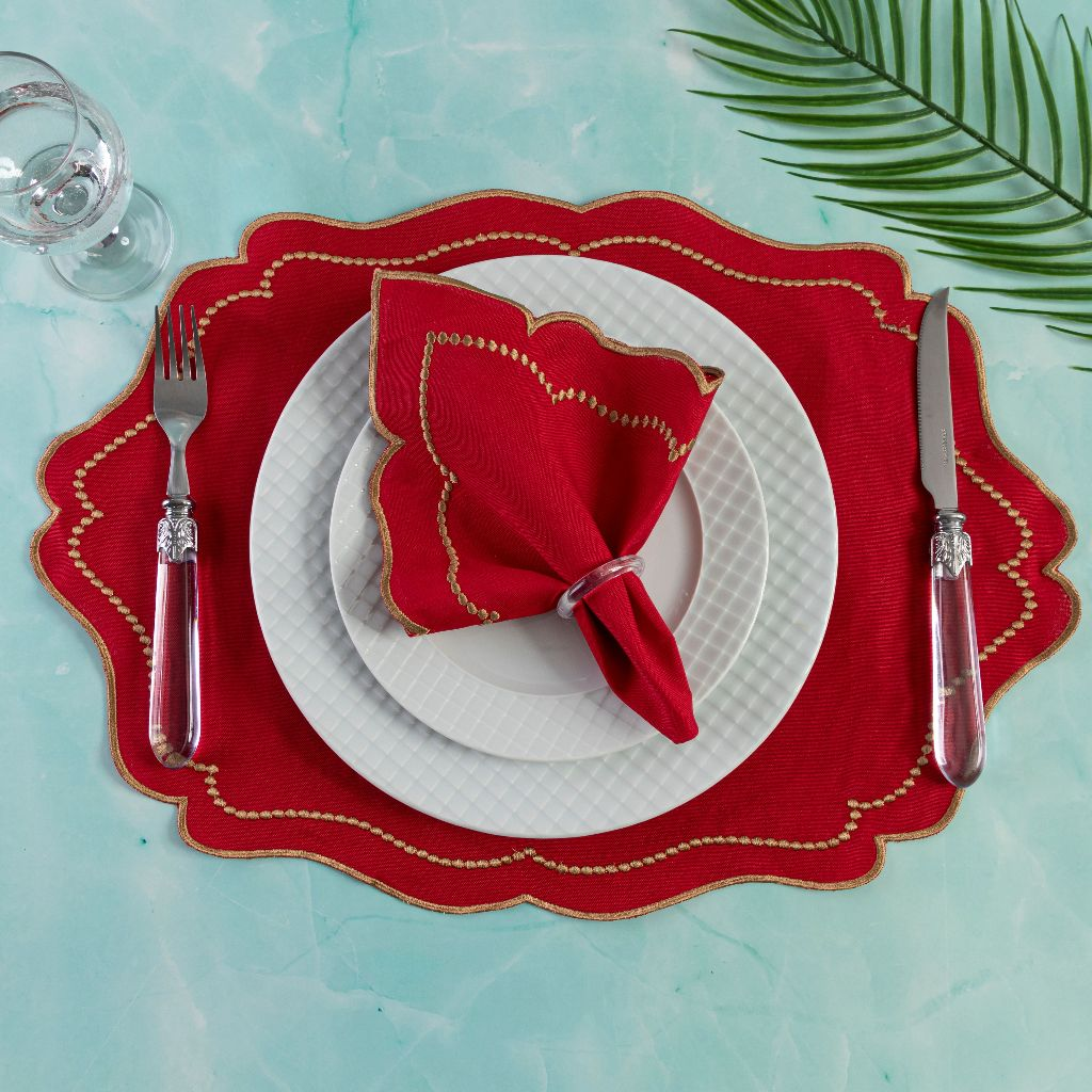 "Kit Americano 4 Peças: Sousplats e Guardanapos - Eleve a Elegância e Sofisticação da Sua Mesa de 2 Lugares!