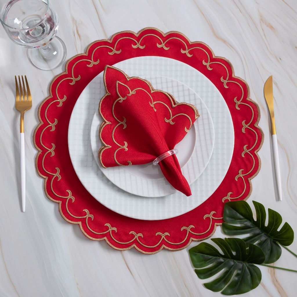 "Kit Americano 4 Peças: Sousplats e Guardanapos - Eleve a Elegância e Sofisticação da Sua Mesa de 2 Lugares!