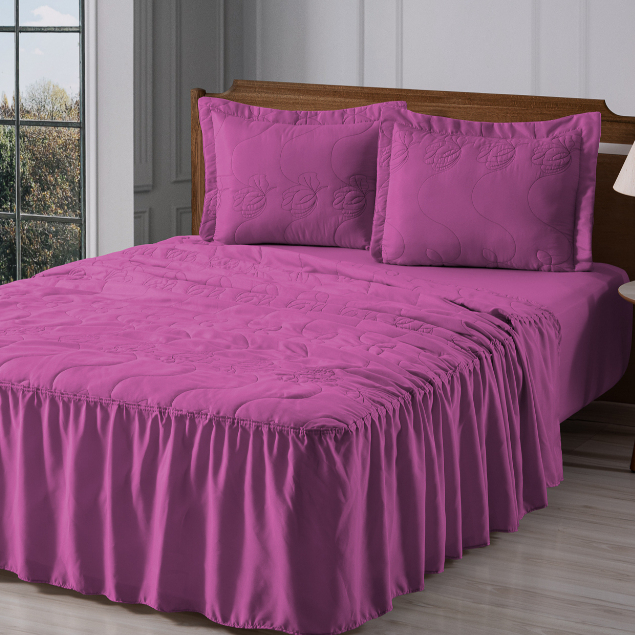 Cobre Leito Casal 3 Peças – Tecido Macio e Caimento Elegante | Linha Essenza Couple