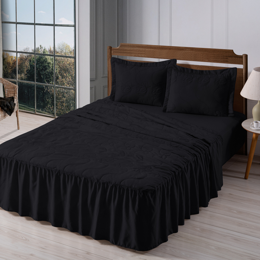 Cobre Leito Casal 3 Peças – Tecido Macio e Caimento Elegante | Linha Essenza Couple