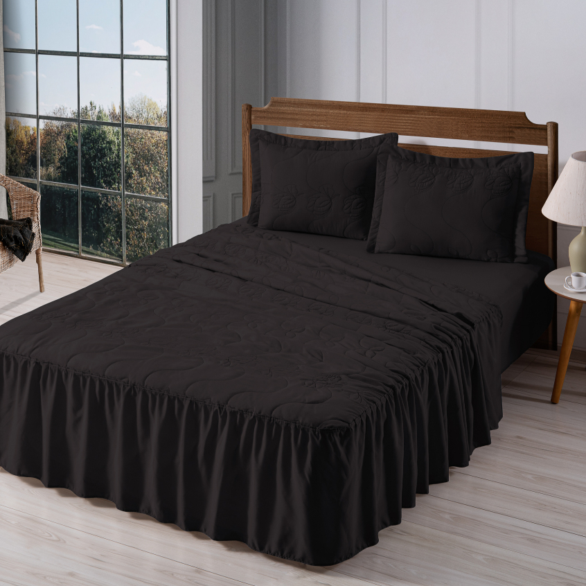 Cobre Leito Casal 3 Peças – Tecido Macio e Caimento Elegante | Linha Essenza Couple