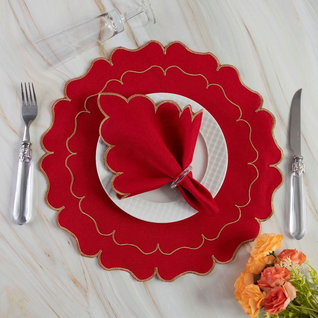 "Kit Americano 4 Peças: Sousplats e Guardanapos - Eleve a Elegância e Sofisticação da Sua Mesa de 2 Lugares!