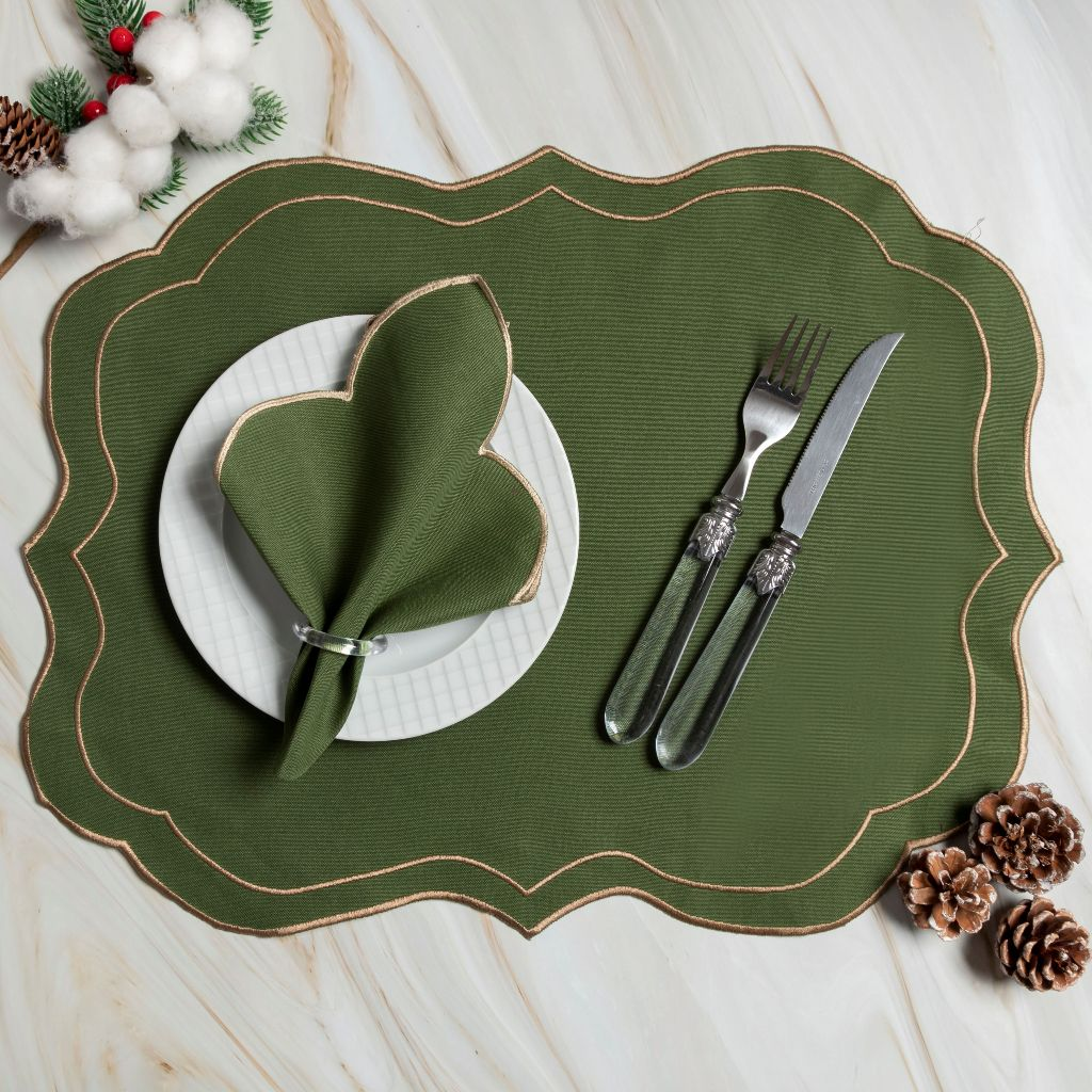 "Kit Americano 4 Peças: Sousplats e Guardanapos - Eleve a Elegância e Sofisticação da Sua Mesa de 2 Lugares!