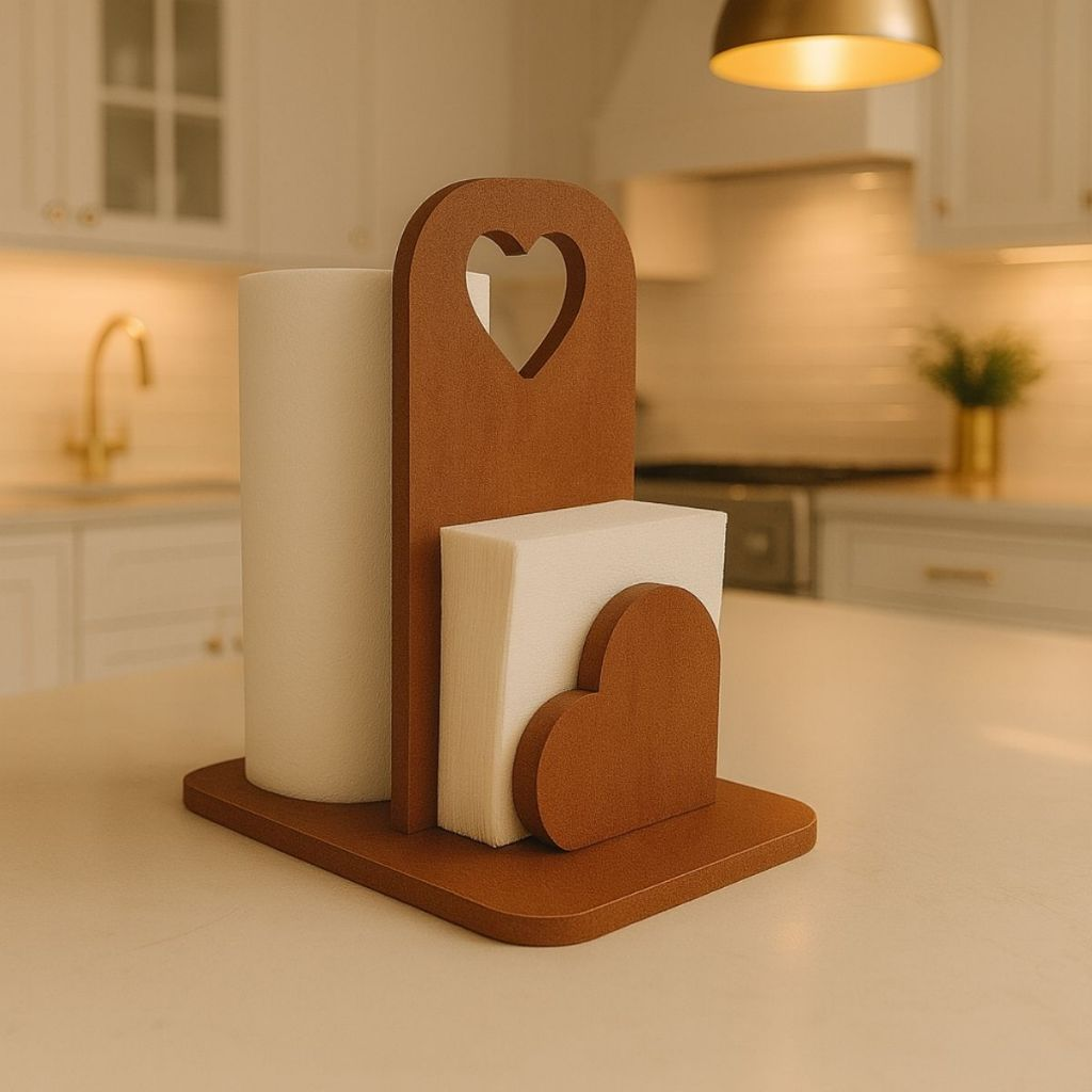 Porta Papel Toalha Guardanapo Suporte Mesa Cozinha Mdf