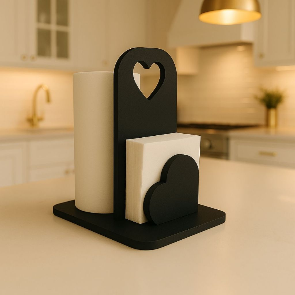 Porta Papel Toalha Guardanapo Suporte Mesa Cozinha Mdf