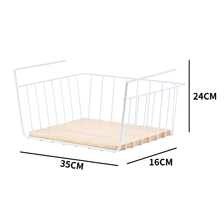 Cesto Organizador Suspenso Armário Prateleira 38x19,5x25cm Sem Furos Multiuso Casa