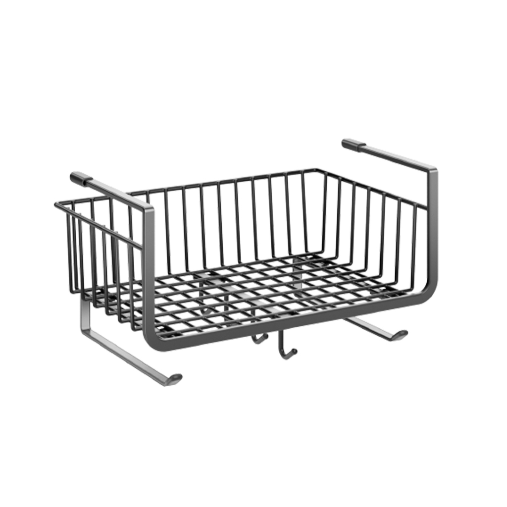 Cesto Organizador Suspenso Armário Prateleira 38x19,5x25cm Sem Furos Multiuso Casa