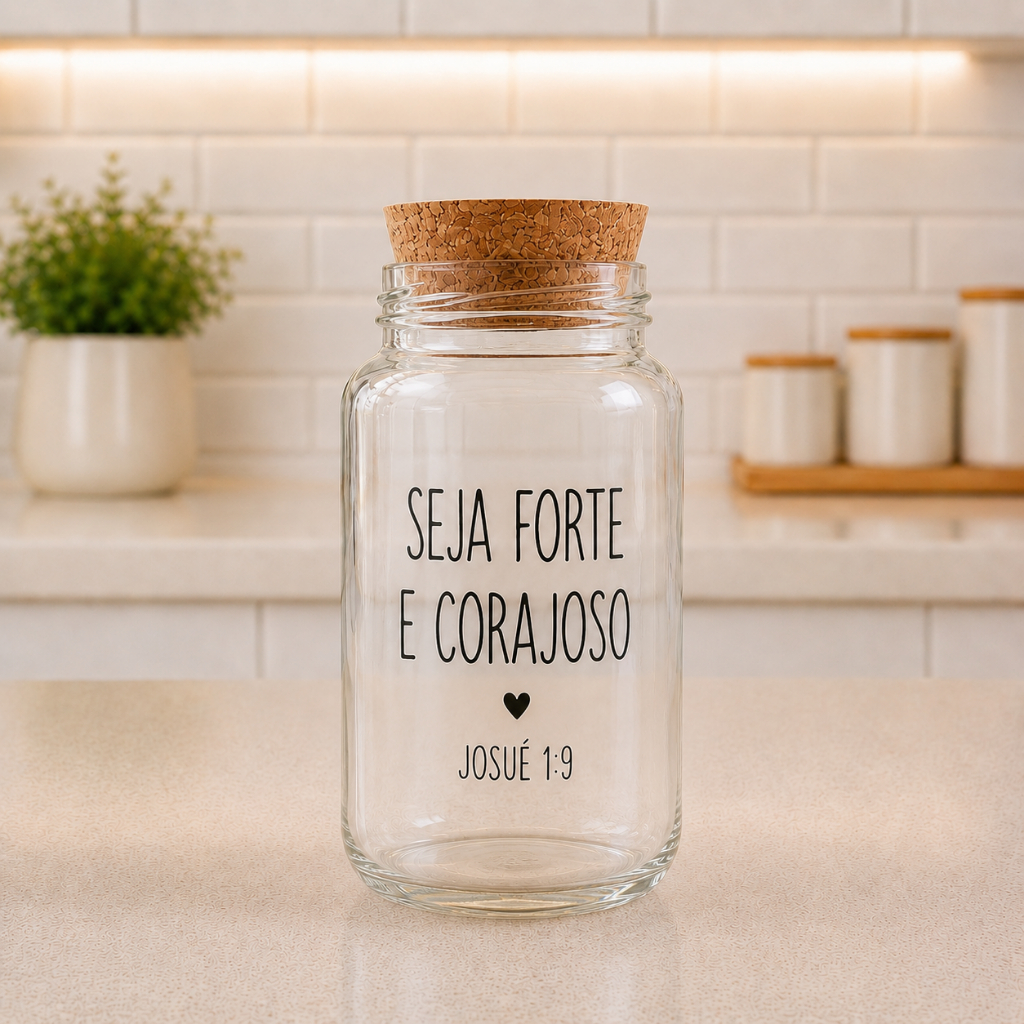 Kit Cantinho do Café | Mantimentos | Potes de Vidro 810 ml + tampa rolha cortiça| Arroz Macarrão Açúcar