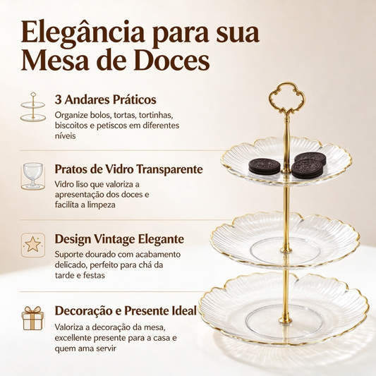 Bandeja de Andares para Doces e Petiscos – Elegância para sua Mesa Posta