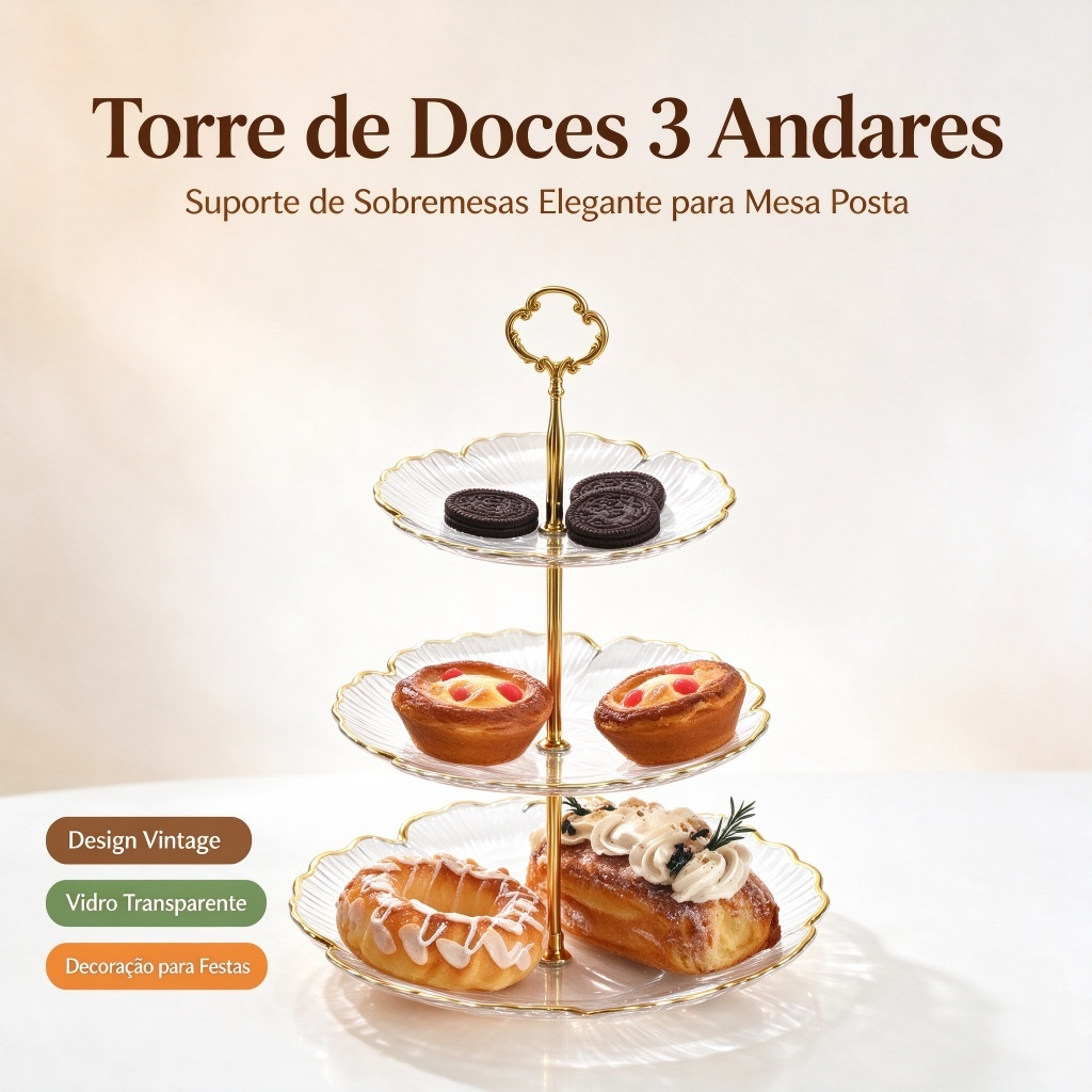 Bandeja de Andares para Doces e Petiscos – Elegância para sua Mesa Posta