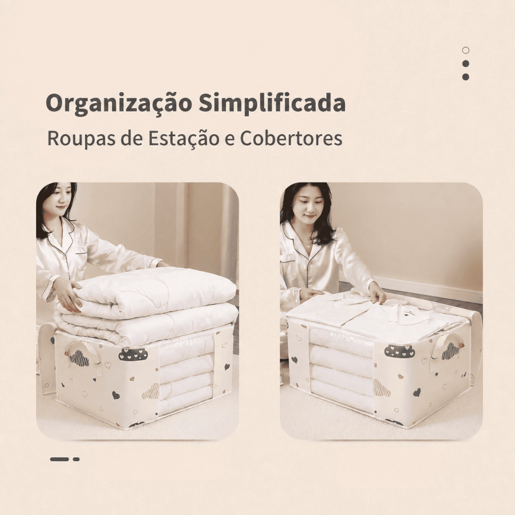 Caixa Organizadora Flexível Closet Roupa Cobertor Casacos Armário