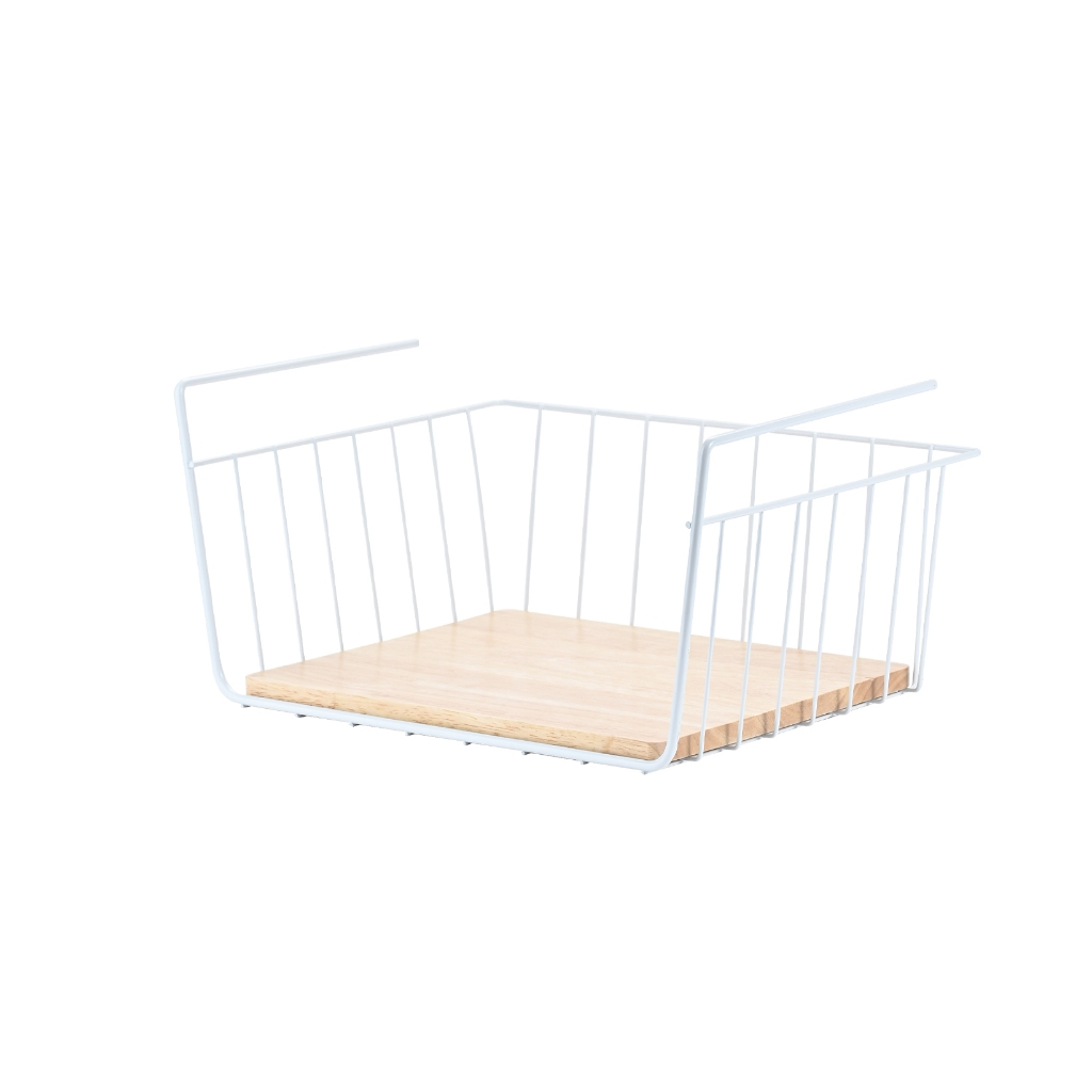 Cesto Organizador Suspenso Armário Prateleira 38x19,5x25cm Sem Furos Multiuso Casa