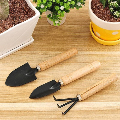 Kit Jardinagem Garfo Pazinha Larga Transplantador 3pç